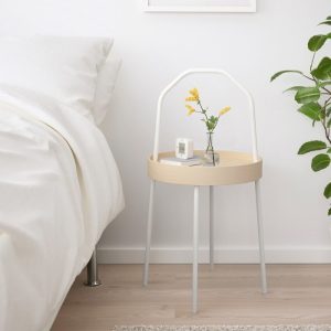 میز کنار مبلی ایکیا مدل BURVIK رنگ سفید